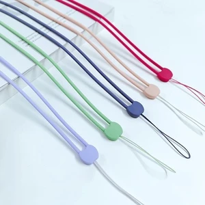 Dây Đeo Điện Thoại Di Động/Chìa Khóa Dài Co Giãn Bằng Silicon Màu Trơn Chống Mất