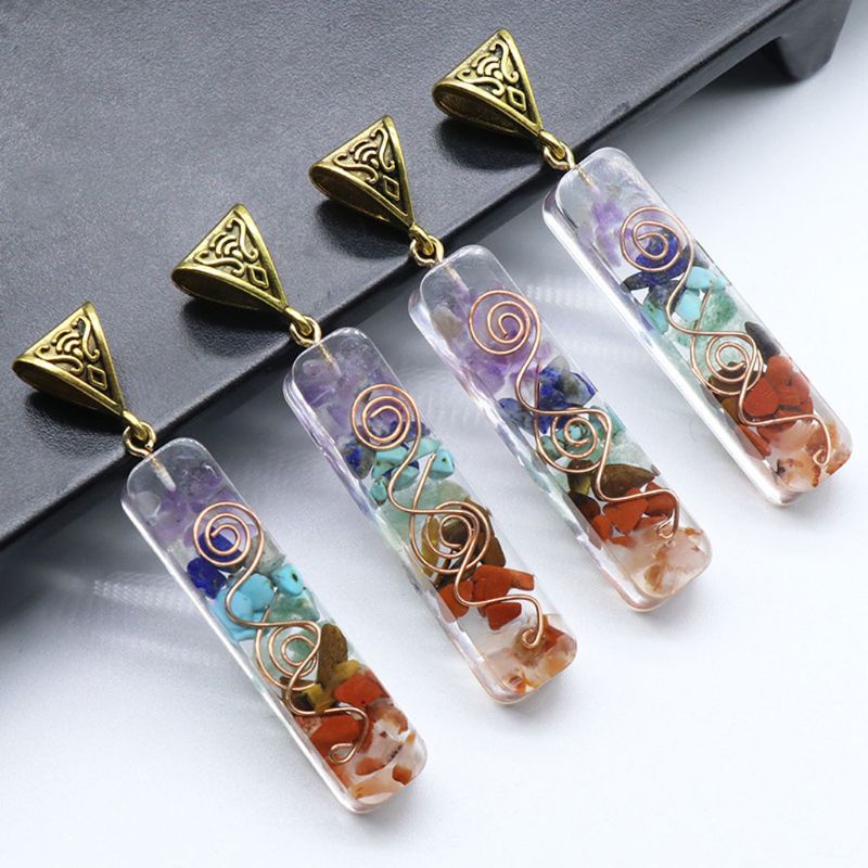 Wellb Merkaba 7 Luân Xa Đá Pha Lê Orgone Mặt Dây Chuyền Vòng Cổ Sinh Nhật