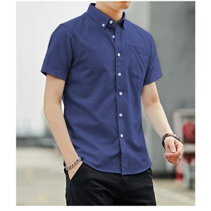 Áo Sơ Mi Tay Ngắn Thời Trang Hàng Sẵn Có Nam Hàn Quốc Thường Ngày Màu Xám Trắng Công Sở Áo Sơ Mi Kurta M-4XL Áo Sơ Mi Trơn