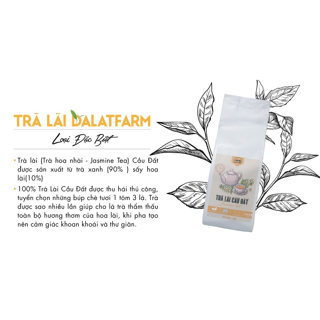 Ảnh Trà Lài Cầu Đất Dalat Farm Loại Đặc Biệt - Túi thiếc 110Gr 2