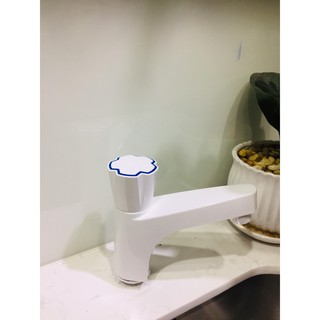 Vòi lavabo tay vặn WATERTEC màu trắng WT0063 nhựa ABS/PP/POM Malaysia chống oxy hóa