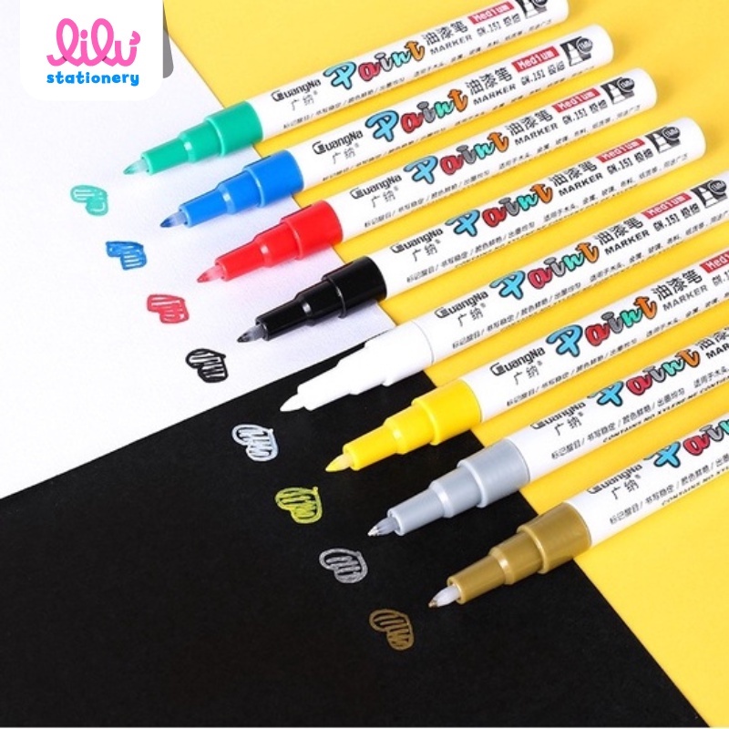 Bút sơn Paint 8 màu nét 1mm, 0.7 mm vẽ trên nhiều chất liệu Paint Marker Medium. MS: GN151