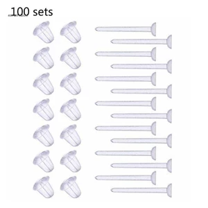 ✿ Set 100 Khuyên Tai Nhựa Trong Suốt Cá Tính