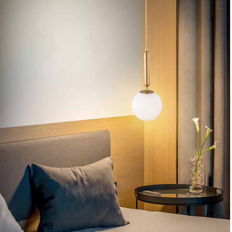 Đèn chùm phòng ngủ thủy tinh phong cách Bắc Âu Đèn trần hiện đại LED Đèn bàn ăn, đèn treo thanh nhà hàng