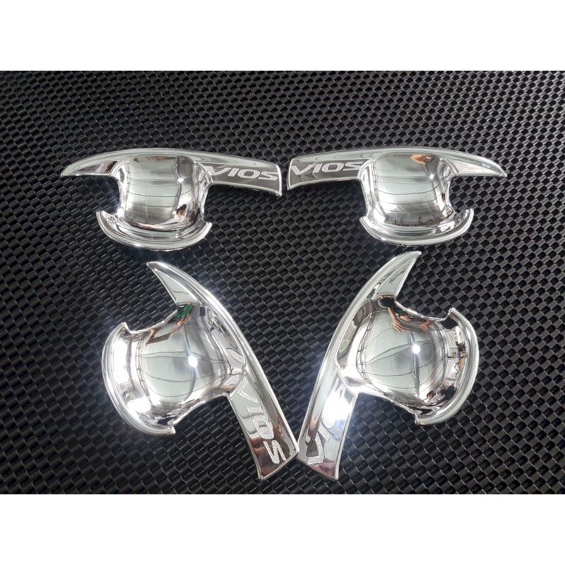 Ốp tay nắm cửa, hõm cửa xe Toyota Vios đời 2003 - 2013 - Mẫu Mạ Crom cao cấp