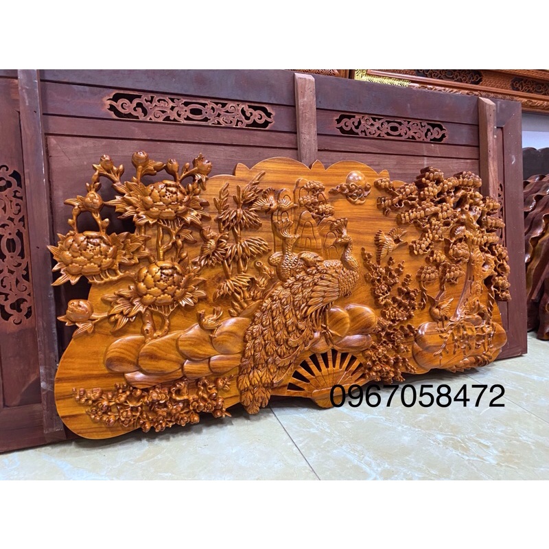 Tranh quạt phu thê viên mãn sơn pu cao cấp