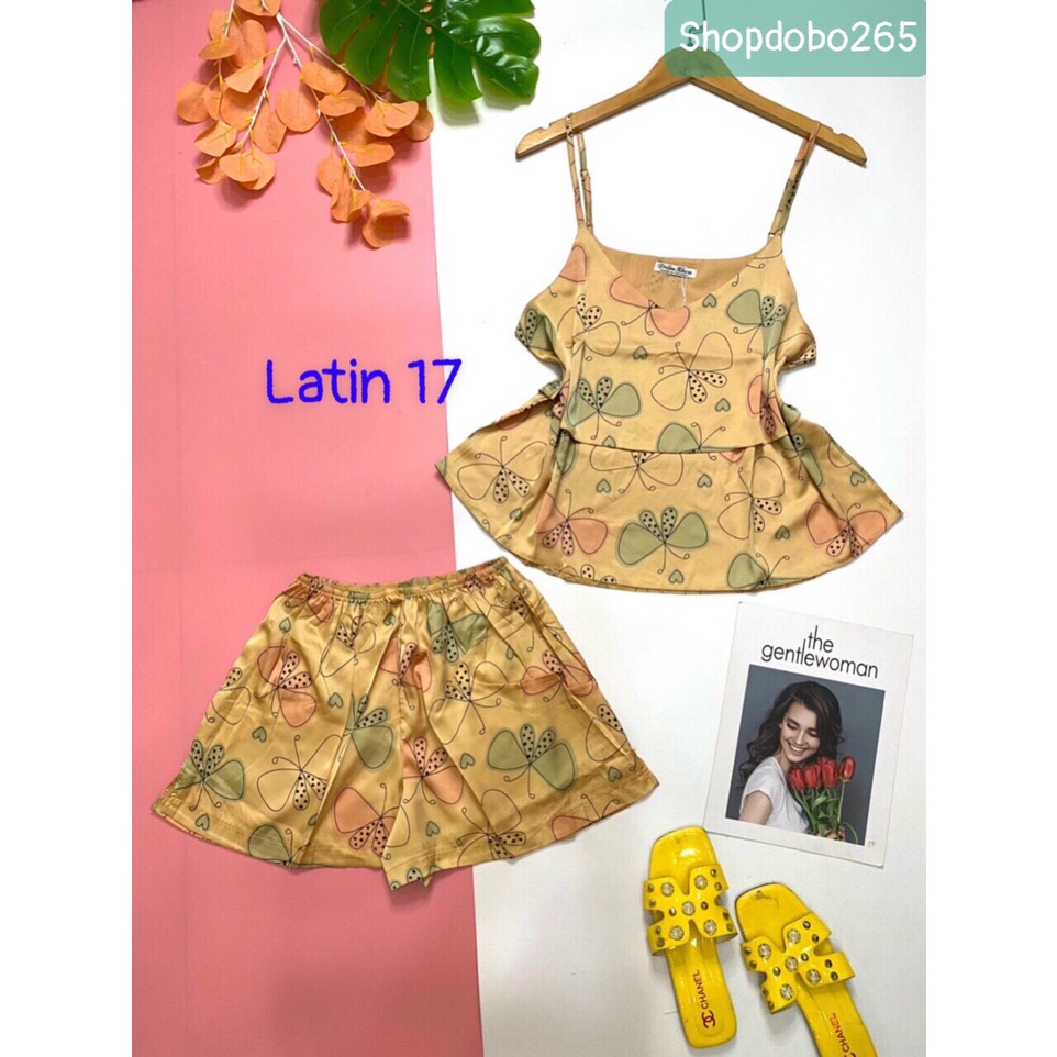 Đồ bộ nữ,đồ ngủ mặc nhà nữ đùi tầng vải latin cao cấp BN 46 họa tiết dễ thương size 45-57kg