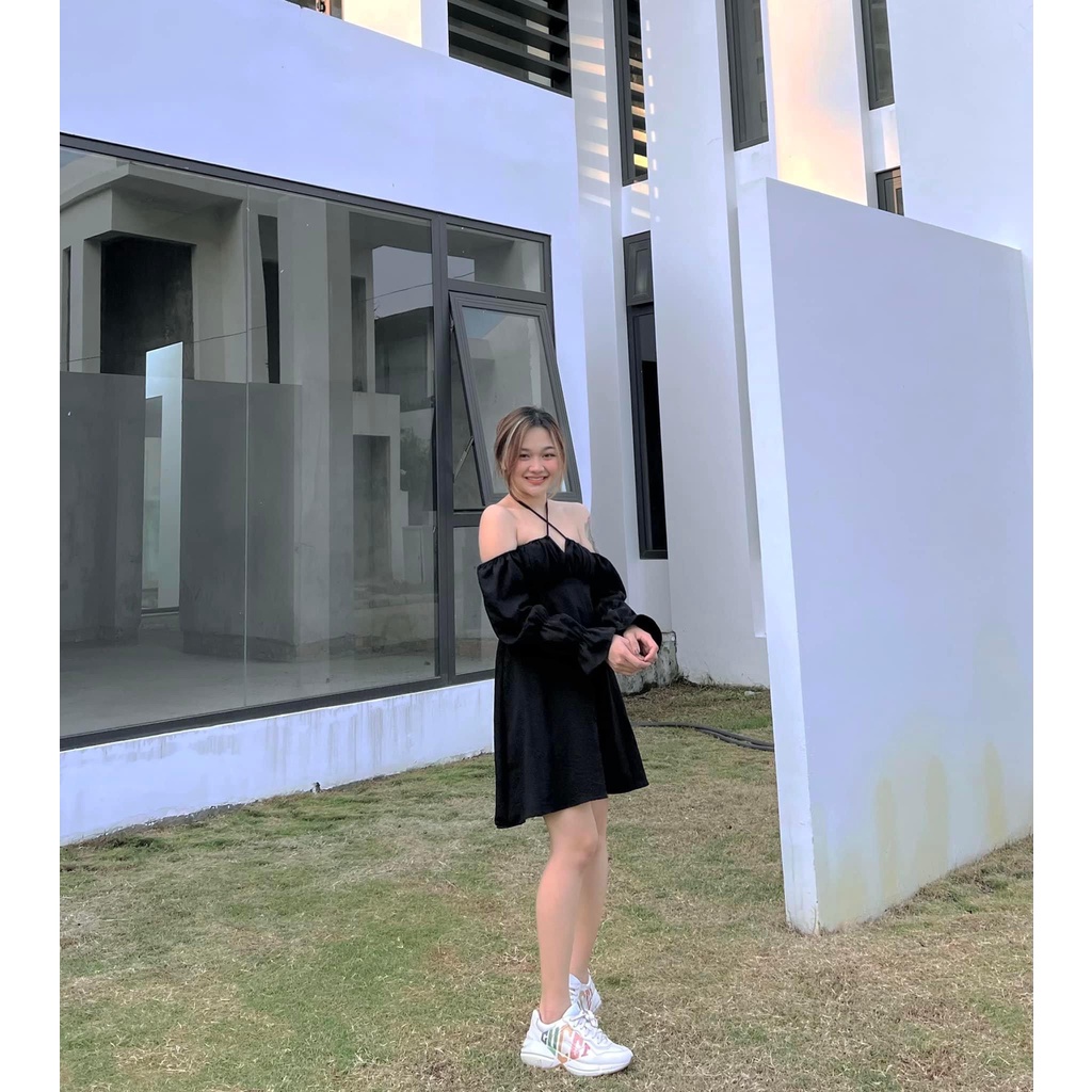 ĐẦM XÒE TRỄ VAI CỘT NƠ NGỰC SIÊU XINH - OLI DRESS