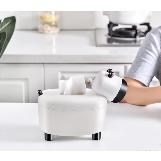 Hộp Đựng Khăn Giấy Để Bàn Ăn Kiêm Lọ Tăm Xỉa Răng Đa Năng Hình Con Bò Sữa Đáng Yêu