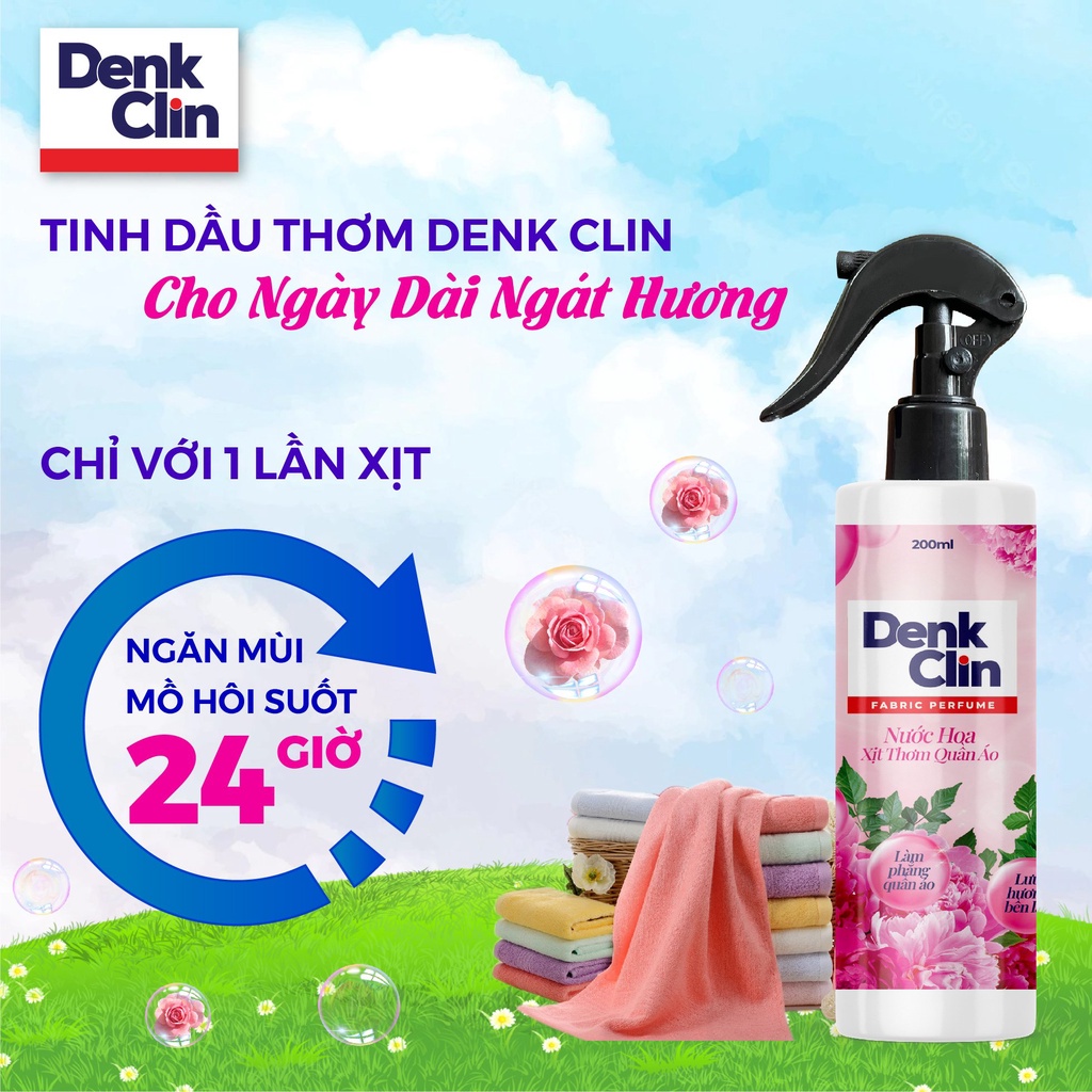 Nước hoa xịt thơm quần áo Denkclin 200ml