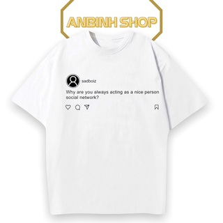Áo thun phông unisex form rộng tay lỡ in chữ SAD BOIZ SADTAGRAM TEE mặc đôi siêu đẹp, Áo thun unisex nam nữ