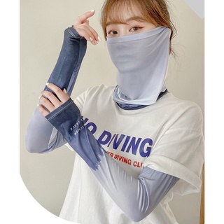 Combo Găng tay dài và vải che mặt cotton mát cao cấp dành cho nam nữ chống tia UV lái xe, đi phượt