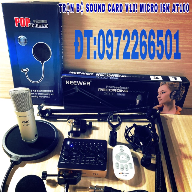 BỘ SOUND CARD V10V10 BLUETOOTHMICRO ISK AT 100 Shopee Việt Nam