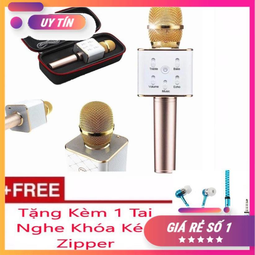⚡️ SIÊU RẺ ⚡️ Micro Karaoke tích hợp Loa Bluetooth Q7 Tặng Tai Nghe
