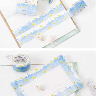 Băng dính trang trí Washi tape mẫu MẶT TRĂNG TÍM VÀ SAO NƯỚC LUNG LINH