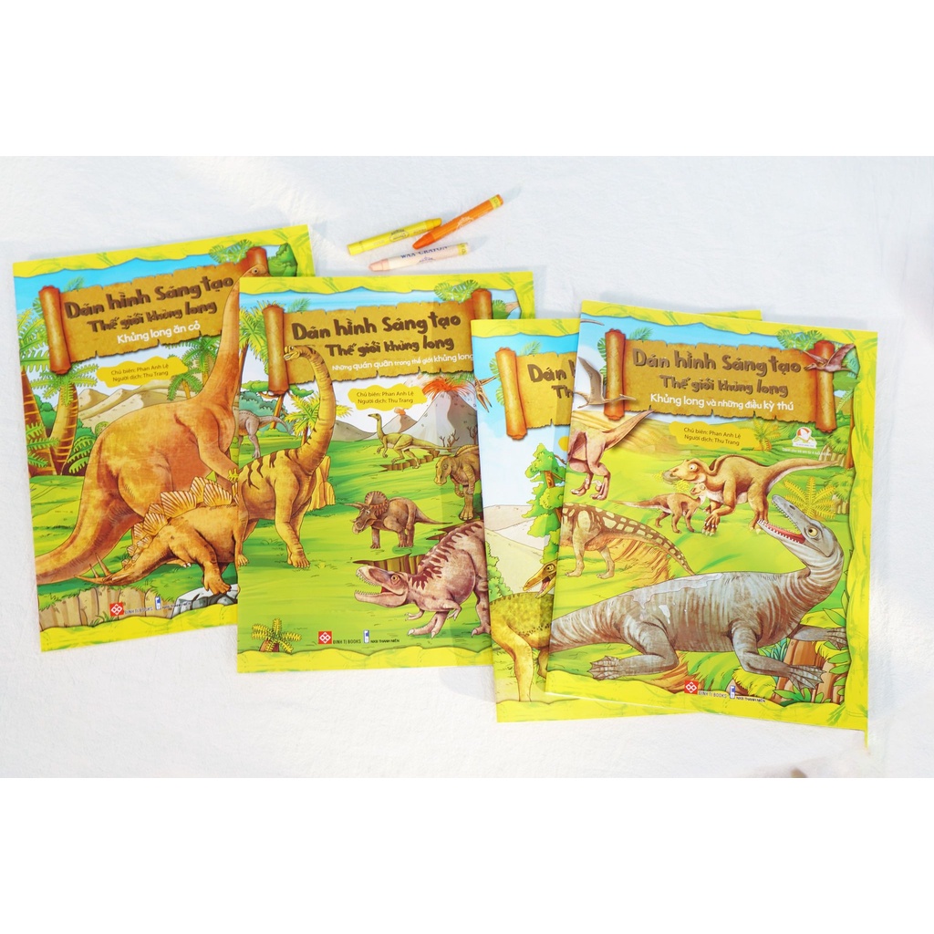 Ảnh SÁCH - Dán hình sáng tạo - Thế giới khủng long (4 cuốn) - có mã lẻ 2