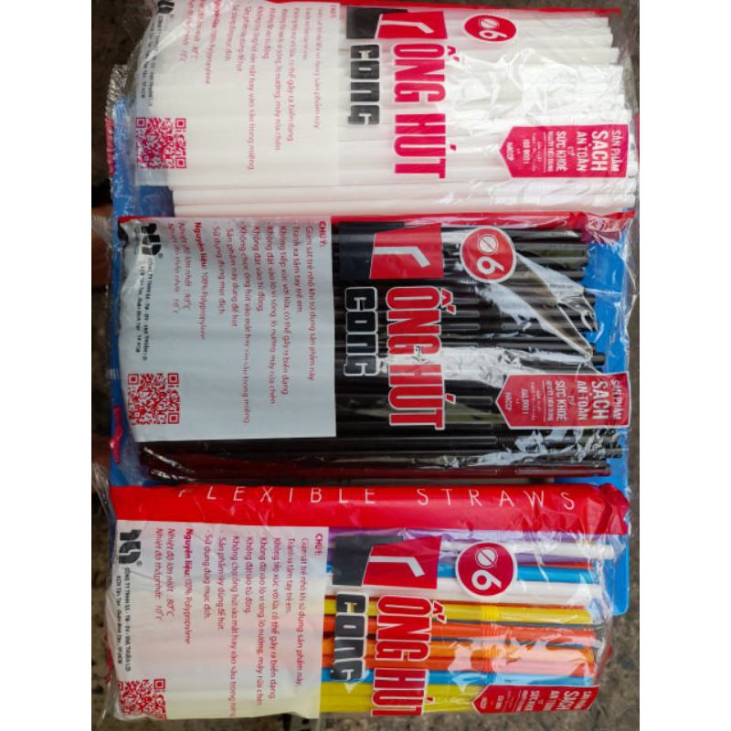 Combo 140 Ống Hút Nước Cong Màu Trắng Tiện Lợi