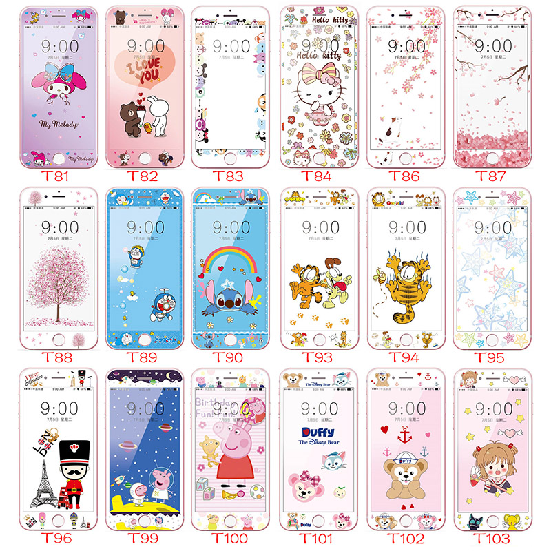Kính Cường Lực Hoạt Hình Kính Cường Lực Bảo Vệ Toàn Diện 4.7 5.5 inch Cho iphone 6 6s i7 i8 Plus Iphone7 Iphone8 Plus Se2 iphone6 iphone6s