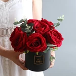 [Hàng Cao Cấp]  Bình Hoa Hồng Lụa Decor Cao Cấp, Gồm 7 Bông Lớn Y Hình, Lọ Gốm Chịu Nhiệt, Phong Cách Châu Âu Sang Trọng — ảnh 1