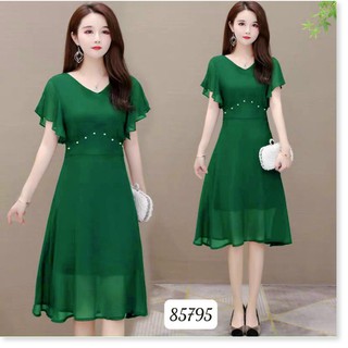 ĐẦM VOAN Ý ĐÍNH NGỌC,ĐƯỢC THIẾT KẾ HỌA TIẾT TRƠN NHƯNG KHÔNG KÉM PHẦN SANG TRỌNG NAM LEE26688