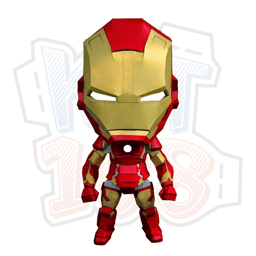 Mô hình giấy Marvel Avengers chibi Robot Iron Man Mark 43 | Shopee ...