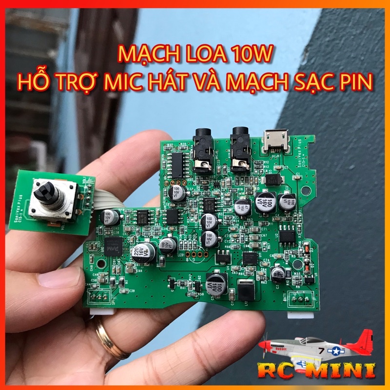 Mạch chế loa mini 10W 2 kênh có cổng micro hát karaoke, tích hợp ...