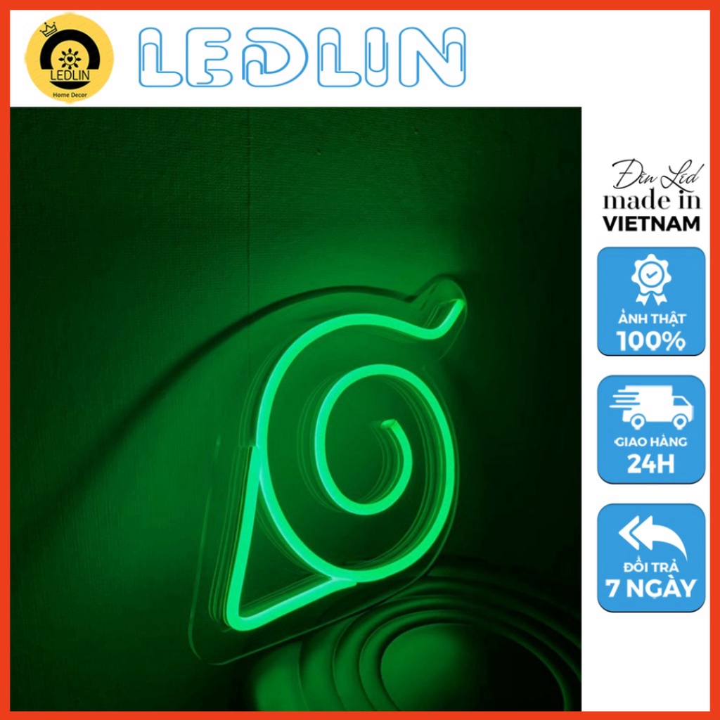 Đèn LED trang trí hình Làng lá Konoha Logo Naruto decor phòng ngủ ...