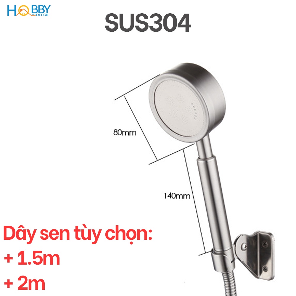 Ảnh Vòi hoa sen cầm tay tăng áp và dây sen inox 304 Hobby Home Decor BST2 2