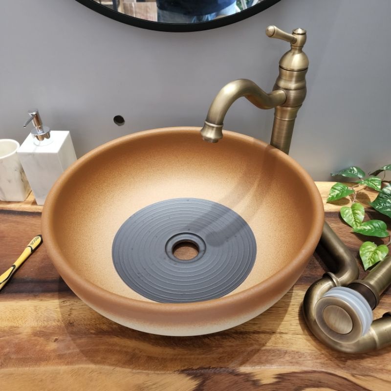 Chậu sứ mỹ thuật/chậu rửa mặt cổ điển/lavabo mỹ thuật EV-CĐ44 | Shopee ...