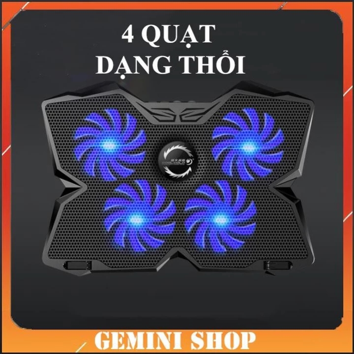 Đế Tản Nhiệt Quạt tản nhiệt Laptop Cool 2 - 4 Quạt, Đèn Led, Đế Nâng 17 Inch Trở Xuống -Phụ Kiện TSM