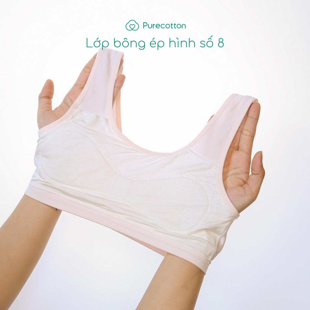 Ảnh Áo lá học sinh Purecotton bé gái mới lớn chất liệu sợi sồi cao cấp kiểu chui đầu không đệm PC007 4