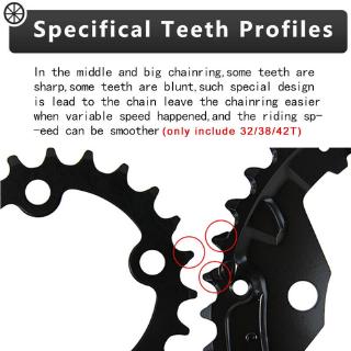 24T 26T 32T 38T 42T MTB Chainirng 64 104BCD Bộ phận xe đạp vòng đôi / ba dây xích dành cho bộ quay Shimano 10 tốc độ
