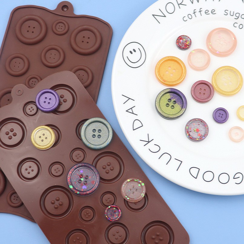 Khuôn silicone tạo hình nút áo làm bánh kẹo / chocolate DIY