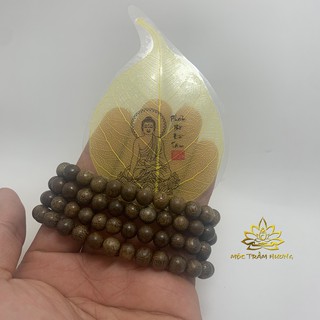 Lá Bồ Đề In Hình Phật Màu Vàng - Mộc Trầm Hương MTH
