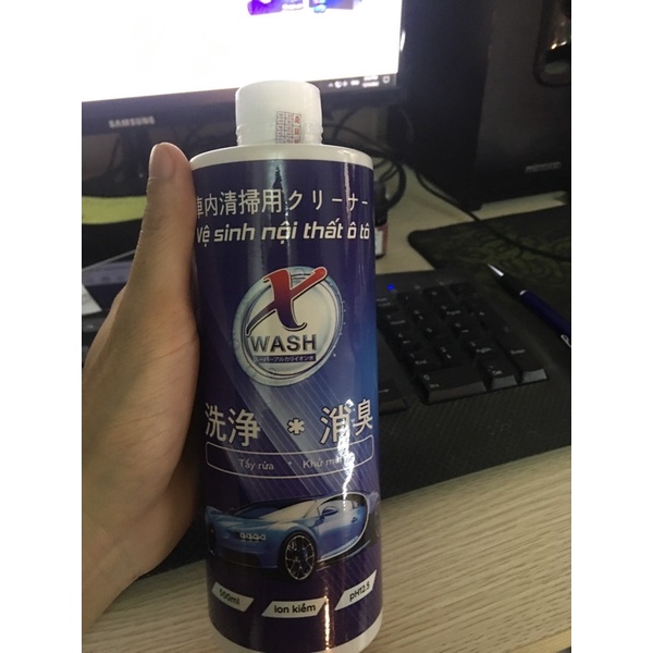 [CHÍNH HÃNG] Chai chai xịt vệ sinh, ghế da ô tô  Xwash - hổ trợ diệt khuẩn khử mùi ở xe ô tô (500ml)