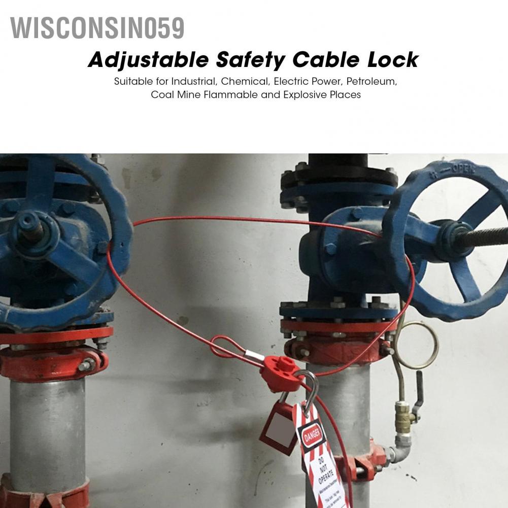 Wisconsin059 Adjustable Cable Lockout 2meters Lockable Handle Stainless ...