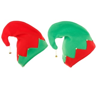 JOJO Nón Uốn Màu Xanh Đỏ Ông Già Noel Giáng Sinh Yêu Tinh Mũ Xmas Mũ Unisex Phải Có Phụ Kiện Lễ Hội