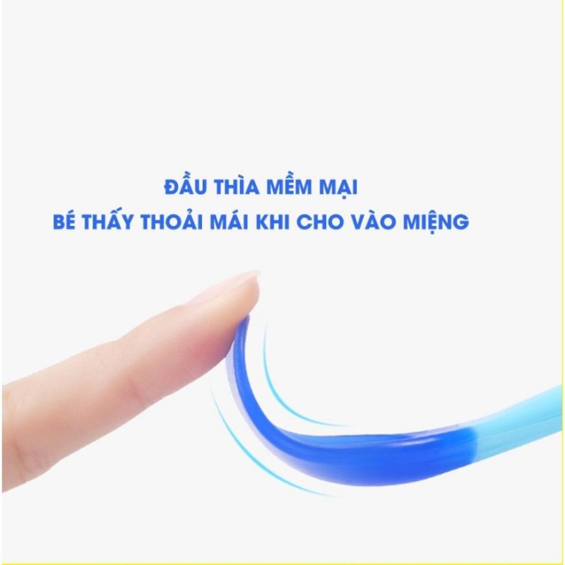TThìa Silicon Báo Nóng Cho Bé Ăn Dặm Giúp Bé Ăn Ngoan , Ngon Miệng TBN