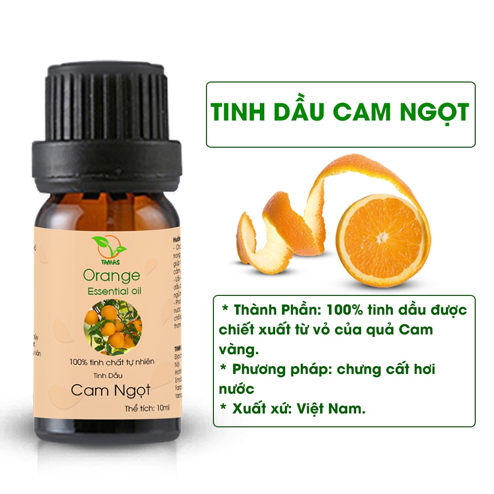 Mô tả Tinh dầu Cam Ngọt nguyên chất TAMAS chai 10ml, tinh dầu xông phòng - 1
