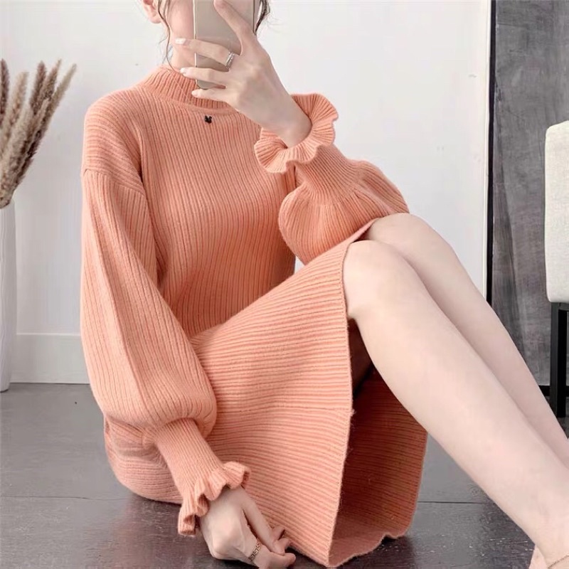 Váy len suông tay bồng