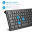 nh Với Có Thể Gập Lại Đứng, Bàn Phím Chiclet Cho Windows 7/8/10/Vista/Macbook/Máy Tính Xách Tay/Máy Tính Để Bàn -Màu Đen