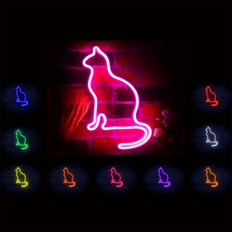 Đèn Trang Trí Led Neon Sign Hình Mèo [ Mẫu 2 ] Cat led neon
