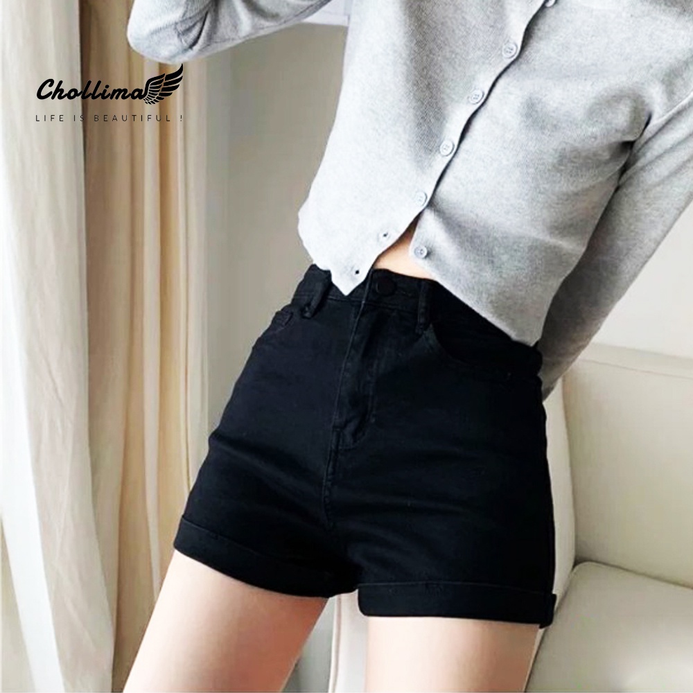 Ảnh Quần short jeans nữ co giãn Chollima lật lai QS008 phong cách hàn quốc đơn giãn dễ phối đồ 3