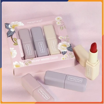 Set 3 thỏi son lì Velvet mousse lipstick lâu trôi, không chì, có dưỡng, môi mềm mịn, căng bóng SPU173