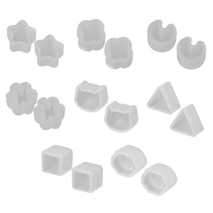 Yoo 8 Cặp Bông Tai Stud Làm Khuôn DIY Pha Lê Epoxy Bông Tai Nhựa Khuôn Silicon