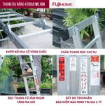 Thang nhôm 3,4 mét - 4,6 mét gấp 4 đoạn FUJIHOME Nhập Khẩu đa năng xếp gọn 4 khúc gia đình chữ M — ảnh 4