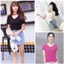 áo thun trơn cổ tim