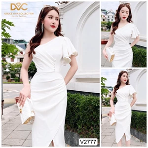 Đầm body trắng dự tiệc sang chảnh quyến rũ tôn dáng sành điệu , thời trang y hình HIYU STORE