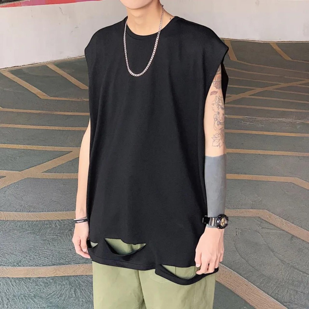 Áo thun Tanktop TORN TORN ICVCVNI Unisex Menwear Cotton