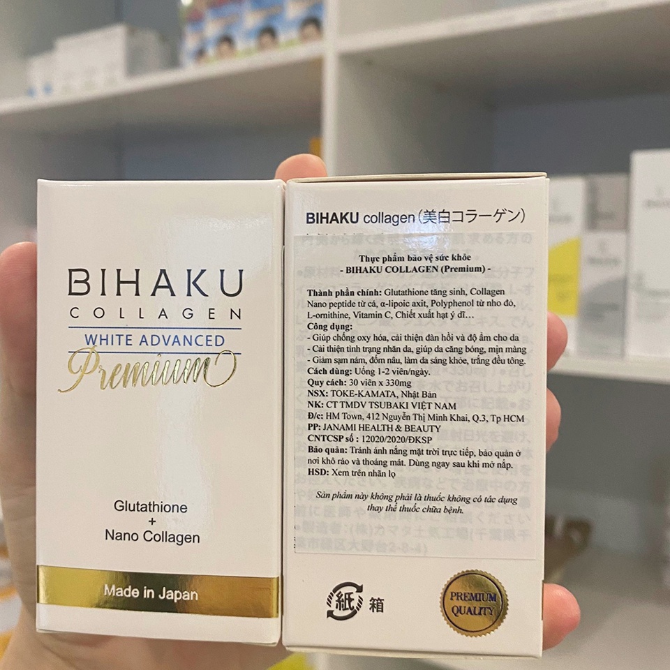 bihaku premium glutathione Bihaku Collagen Premium có công dụng gì? Có tốt không? Giá bao nhiêu?